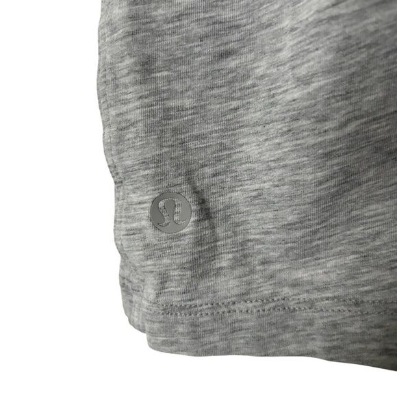Lululemon All Yours Tee Heathered Core Light Grey Cotton Vitasea Size 6 - Picture 3 of 4
